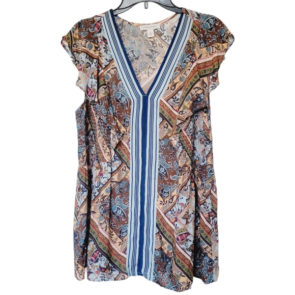 Vintage America V-Neck Flutter Sleeve Blouse - Picture 1 of 9